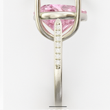 6CT Fancy Vivid Pink Heart moissanite Ring
