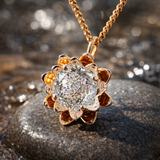 Flower style portugese moissanite pendant | WOKE