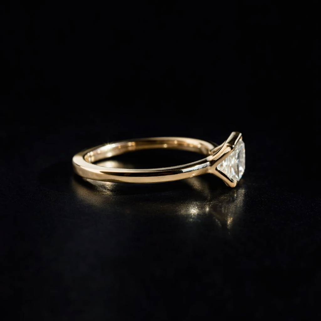3 CT East West Radiant cut Mossonite Ring  | WOKE