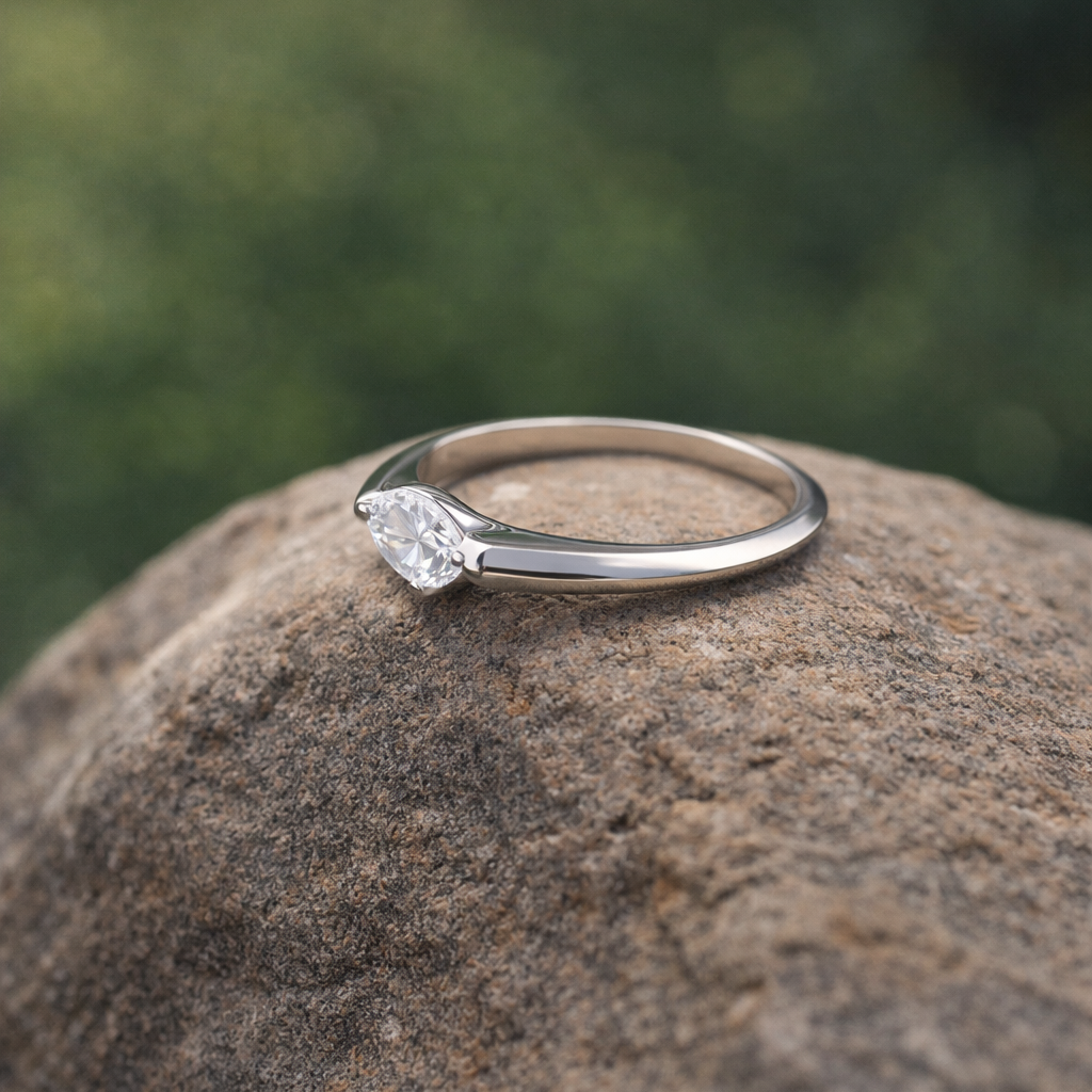 East West 0.5 CT Marquise cut moissanite ring | WOKE