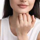 East West 0.5 CT Marquise cut moissanite ring | WOKE