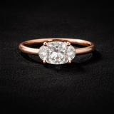 East West 1 CT Oval cut  moissanite ring | WOKE