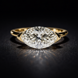 East West 2 CT  Marquise  cut  moissanite ring | WOKE