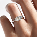 East West 2 CT  Marquise  cut  moissanite ring | WOKE