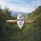 East West 0.95 CT  Marquise  cut  moissanite ring | WOKE