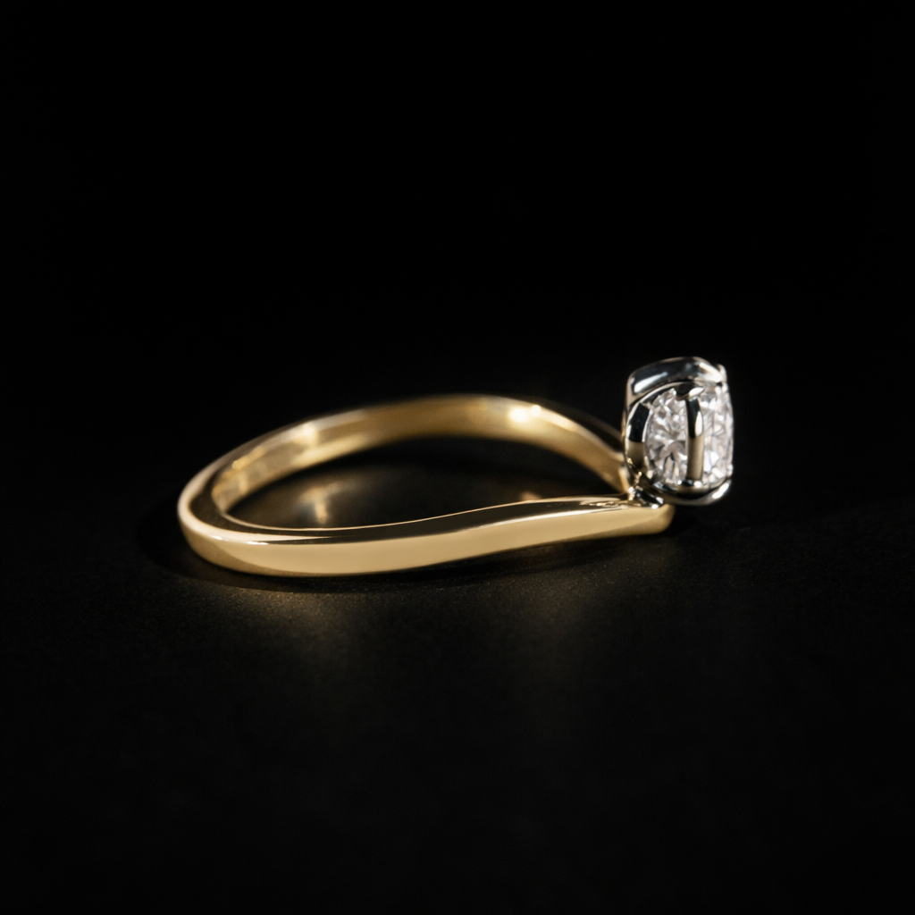 East West 0.70 CT  oval  cut  moissanite ring | WOKE