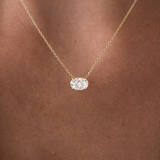 East west 0.50 CT Oval cut Bezel set moissanite pendant | WOKE