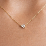East west 1 CT Pear cut  moissanite pendant | WOKE