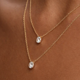 East west 1.00 CT Oval cut  moissanite pendant | WOKE
