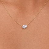 East west 1.00 CT Oval cut  moissanite pendant | WOKE