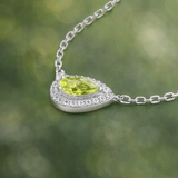 East west 1.3 CT Pear & round cut  moissanite pendant | WOKE