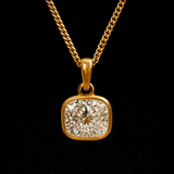 East west 1.3 CT Cushion  moissanite pendant | WOKE