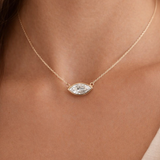 East west 1.62 CT Marquise moissanite pendant | WOKE