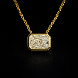 East west 2.5 CT Radiant  moissanite pendant | WOKE