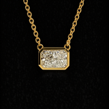 East west 2.5 CT Radiant  moissanite pendant | WOKE