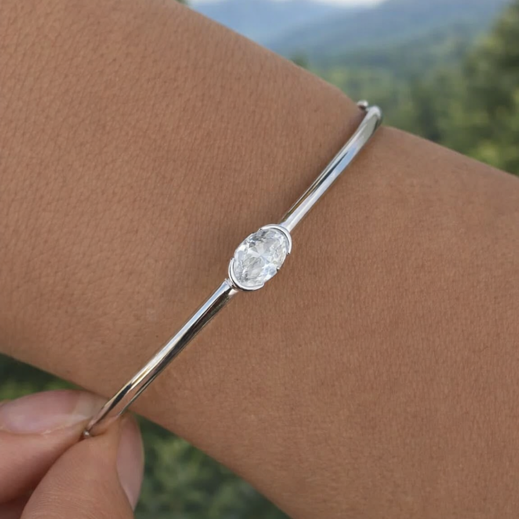 East West 1 CT Oval cut moissanite Bracelet | WOKE