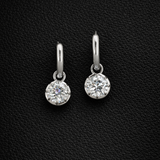 East West  Round  cut bezel set earrings| WOKE