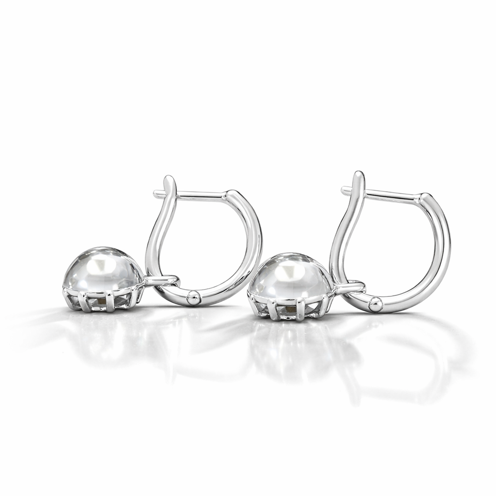 East West  Round  cut bezel set earrings| WOKE