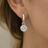 East West  Round  cut bezel set earrings| WOKE