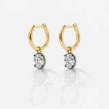 East West  Oval cut bezel set earrings| WOKE