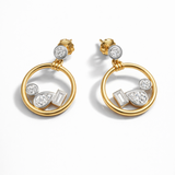 East West  Pear,baguette and round cut bezel set earrings| WOKE