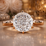 PORTUGESE round cut ring | Moissanite ring in gold and  925 sterling silver| Certified moissanites