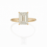 East West 3 CT  Emerald  cut  moissanite ring | WOKE