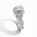 Princess & Round cut Lab Grown Diamond Ring in 9K/14K Gold | WOKE