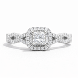 Princess & Round cut Lab Grown Diamond Ring in 9K/14K Gold | WOKE