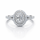 Oval and Round cut lab Grown Diamond Ring in 9K/14K Gold | WOKE