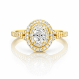 Oval and Round cut lab Grown Diamond Ring in 9K/14K Gold | WOKE