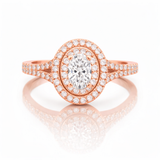 Oval and Round cut lab Grown Diamond Ring in 9K/14K Gold | WOKE