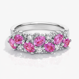 Romantic Oval Pink Sapphire And Diamond Ring In 925 Silver | WOKE