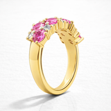 Romantic Oval Pink Sapphire And Diamond Ring In 925 Silver | WOKE