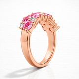 Romantic Oval Pink Sapphire And Diamond Ring In 925 Silver | WOKE