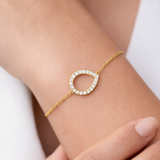Round Lab Grown Diamond Bracelet in 9K/14K Gold | WOKE
