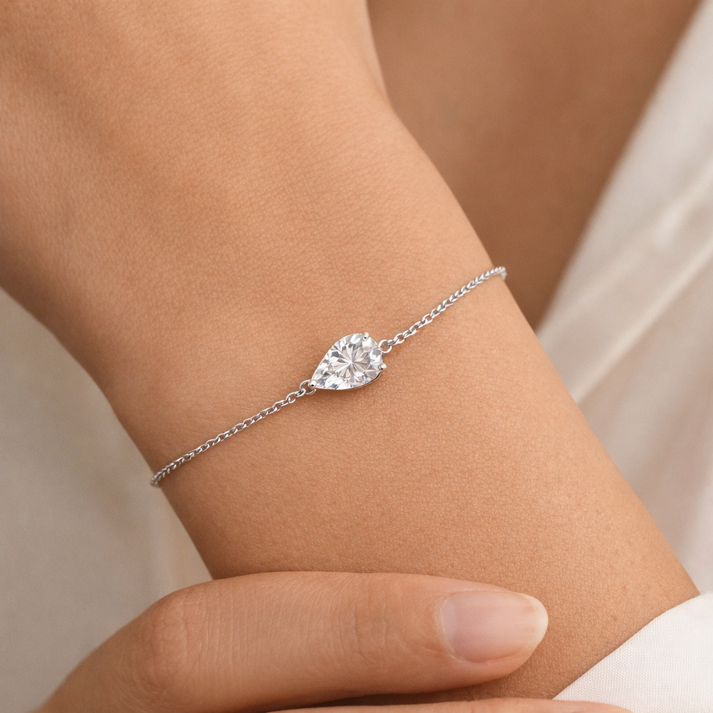 Pear cut Lab Grown Diamond Bracelet in 9K/14K Gold |WOKE