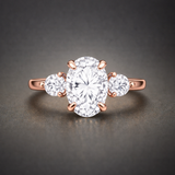 Oval cut Lab Grown Diamond Ring in 9K/14K Gold |WOKE