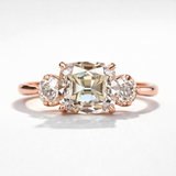 Antique 1.66 CT Cushion Old Mine Cut Vintage Style Moissanite Engagement Ring | WOKE