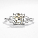 Antique 1.66 CT Cushion Old Mine Cut Vintage Style Moissanite Engagement Ring | WOKE