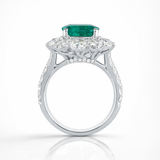 Emerald Cushion-Cut Ring in 925 Silver | WOKE