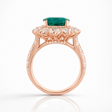 Emerald Cushion-Cut Ring in 925 Silver | WOKE