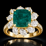 Emerald Cushion-Cut Ring in 925 Silver | WOKE