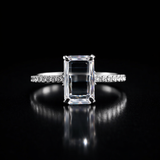 Unique Portrait Cut  moissanite Solitaire Ring in 9K Gold/925 Silver |WOKE
