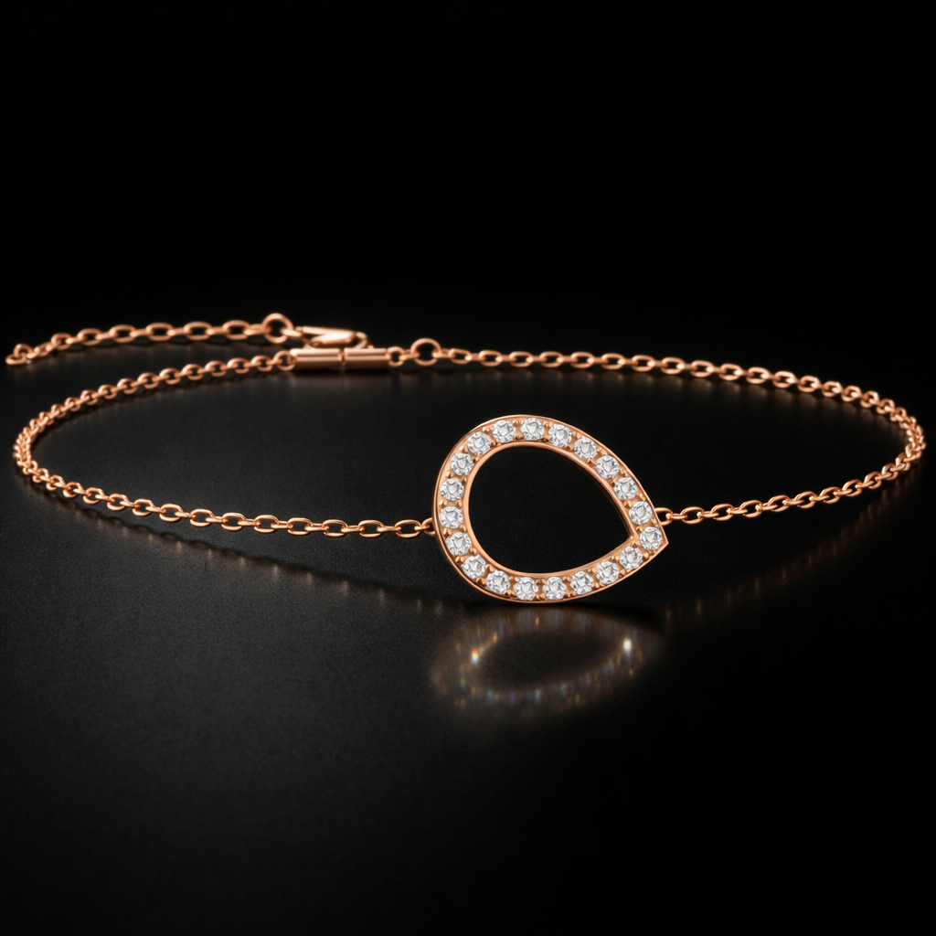 Round Lab Grown Diamond Bracelet in 9K/14K Gold | WOKE