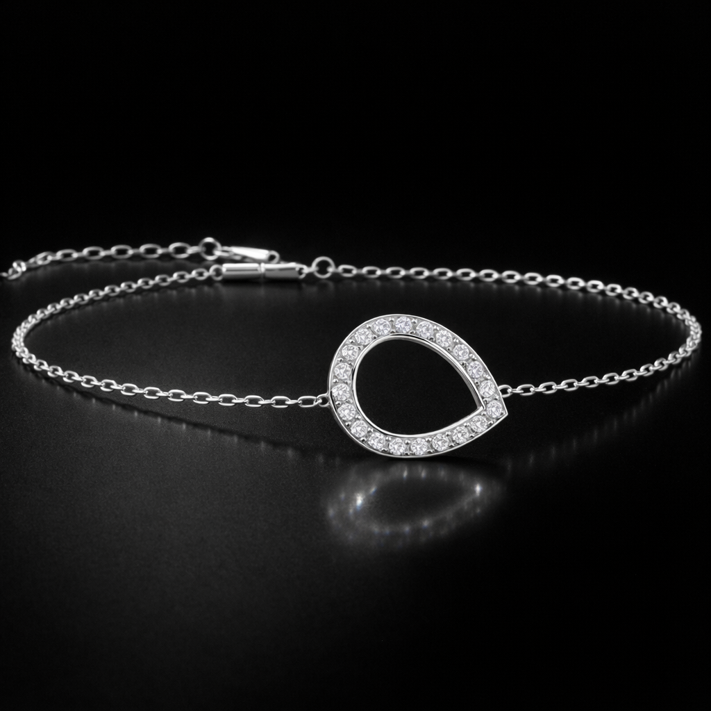 Round Lab Grown Diamond Bracelet in 9K/14K Gold | WOKE
