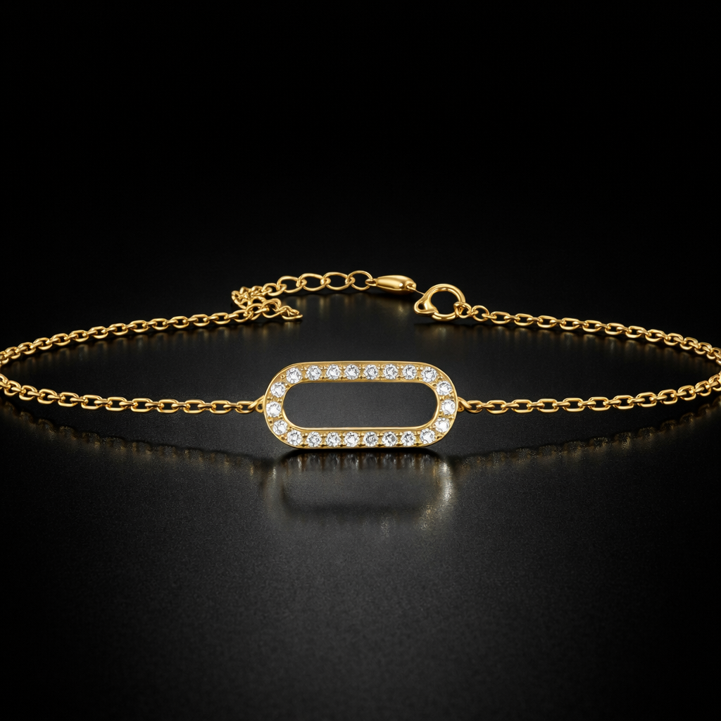 Round Lab Grown Diamond Bracelet in 9K/14K Ring