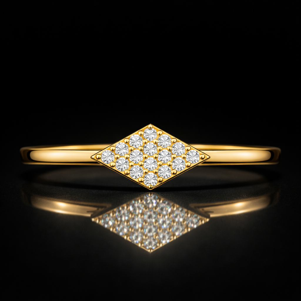 Round Cut Lab Grown Diamond Ring in 9K/14K Gold |WOKE