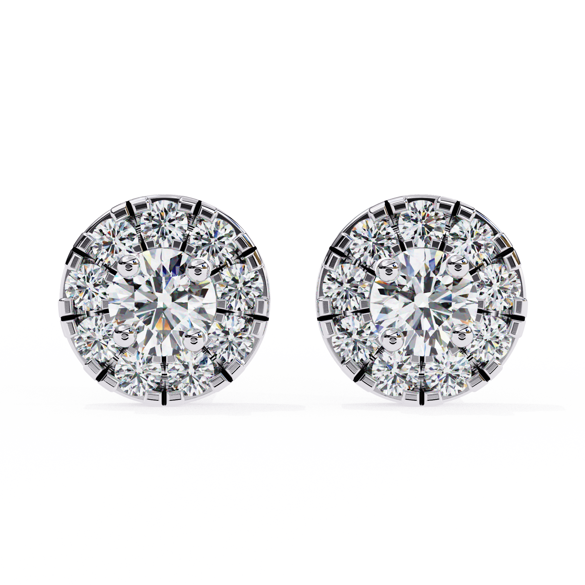 WOKE ™ Halo VVS-F Lab Grown Diamond Studs in 14/18k Gold