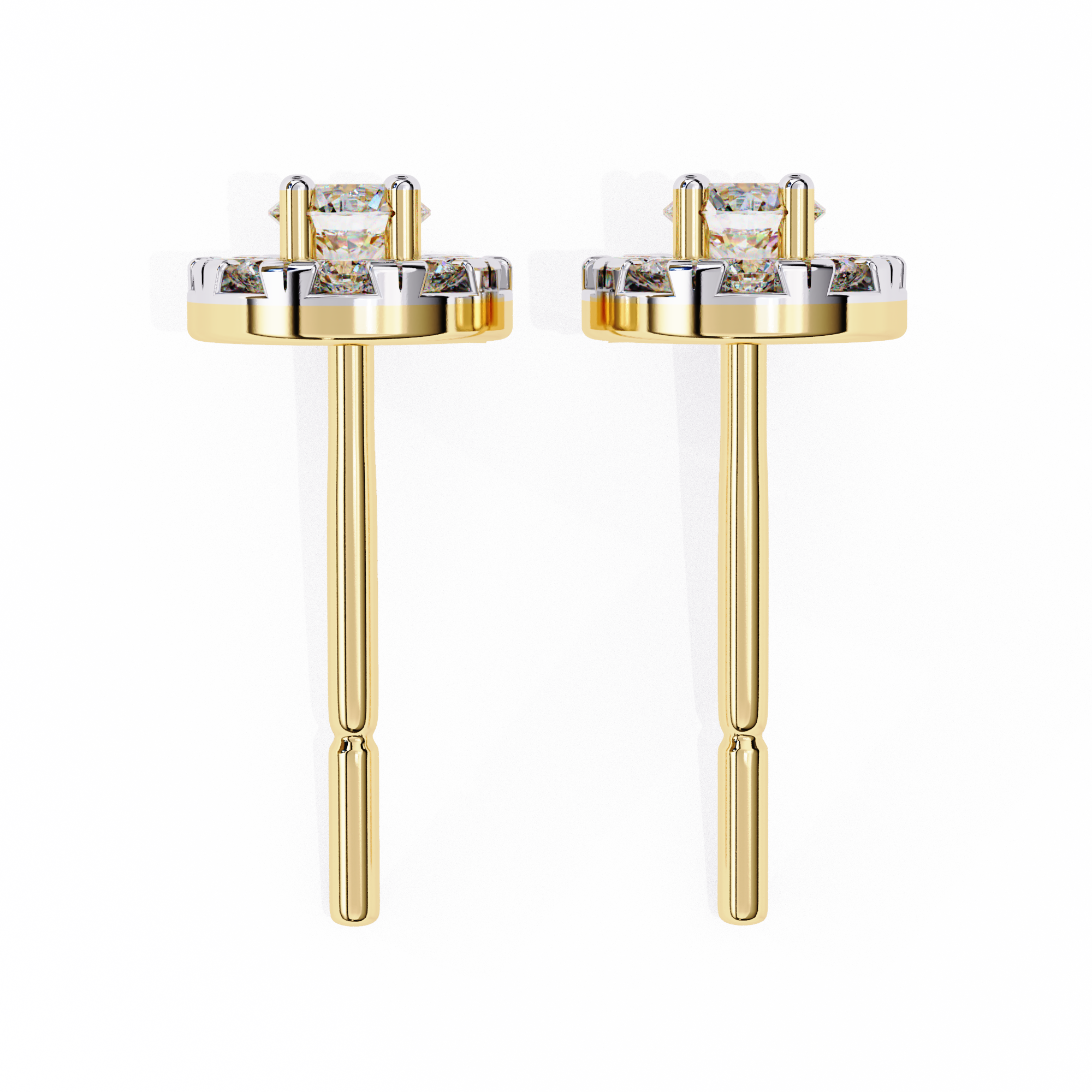 WOKE ™ Halo VVS-F Lab Grown Diamond Studs in 14/18k Gold